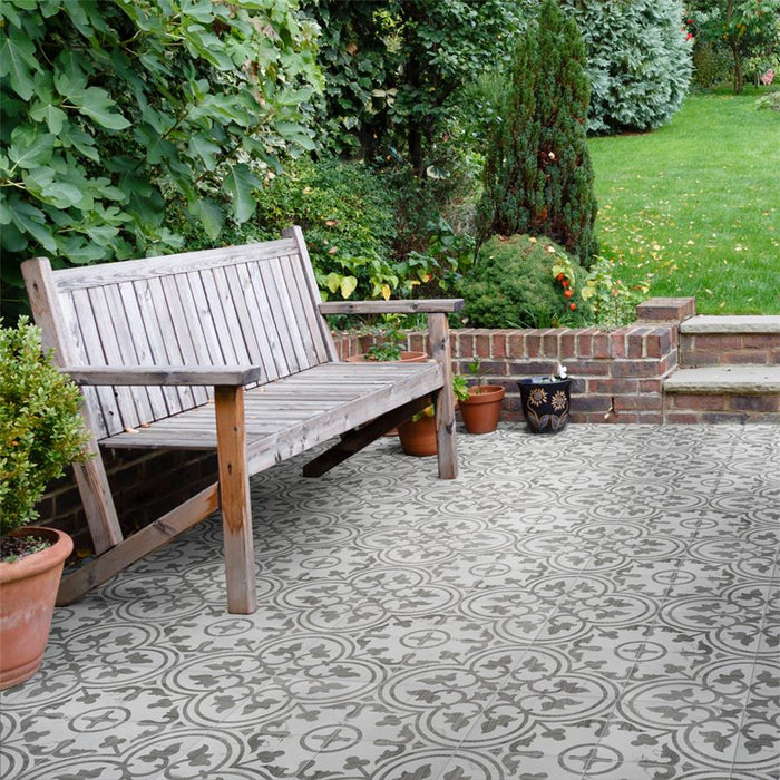 SomerTile - Llama Arte Loire 10" x 10" Porcelain Tile - Silver Smoke floor installation