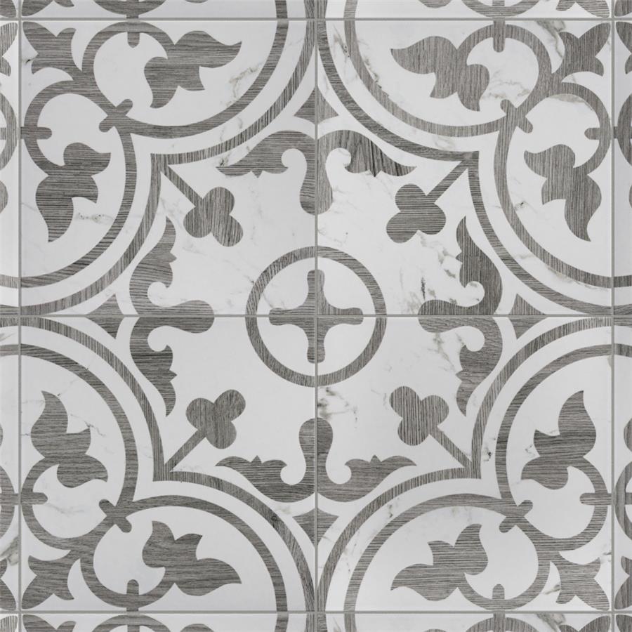 SomerTile - Llama Arte Loire 10&quot; x 10&quot; Porcelain Tile - Silver Smoke