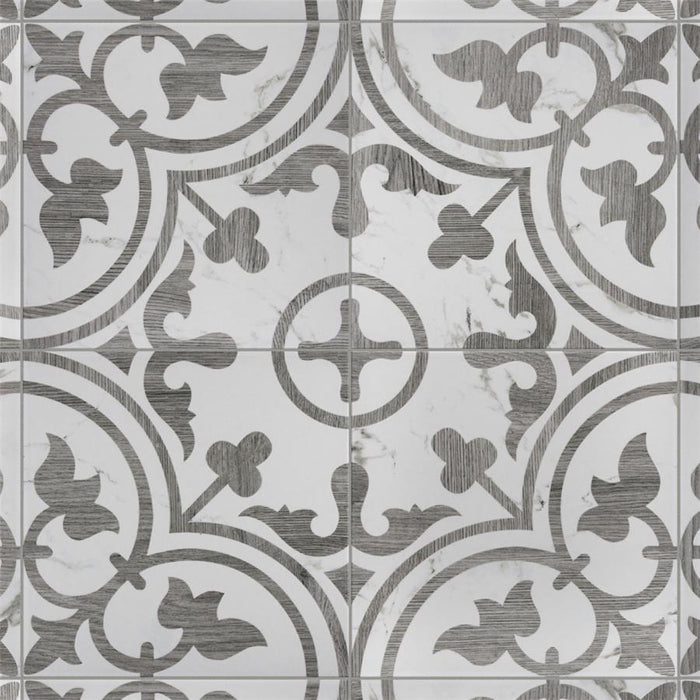 SomerTile - Llama Arte Loire 10" x 10" Porcelain Tile - Silver Smoke