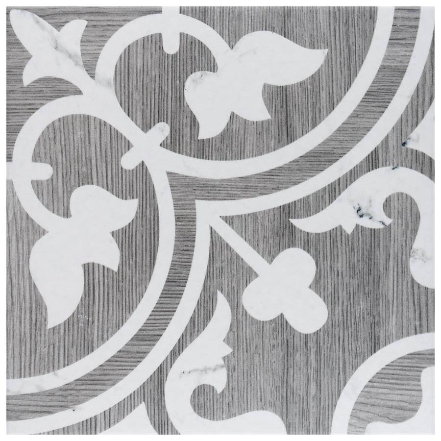 SomerTile - Llama Arte Loire 10&quot; x 10&quot; Porcelain Tile - Verso Silver Smoke