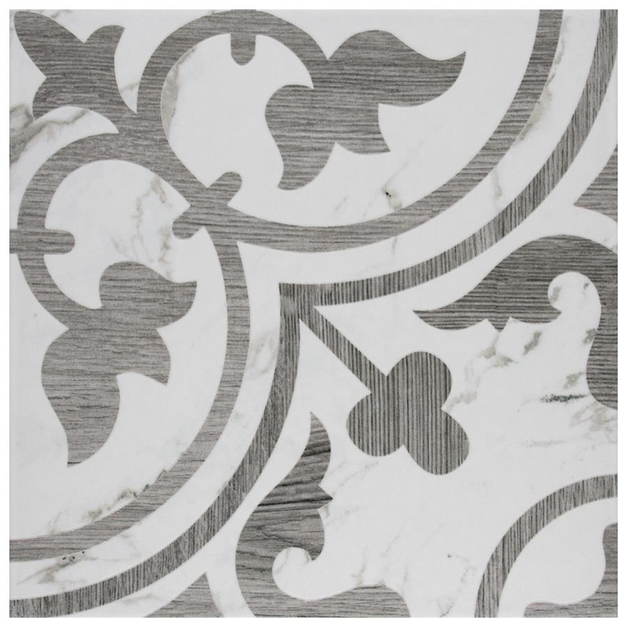 SomerTile - Llama Arte Loire 10&quot; x 10&quot; Porcelain Tile - Silver Smoke