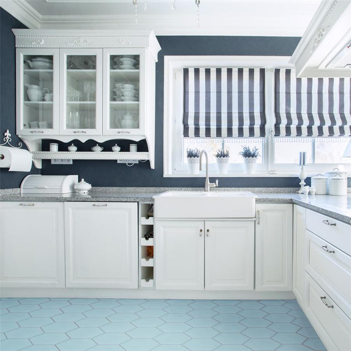 SomerTile - Textile Basic 9" x 10" Porcelain Hex Tile - Aqua 4