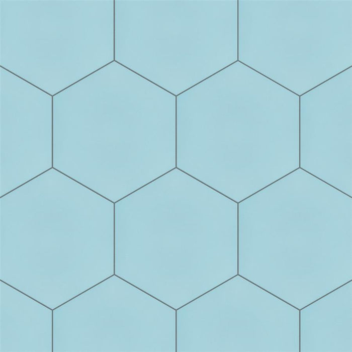 SomerTile - Textile Basic 9" x 10" Porcelain Hex Tile - Aqua 6