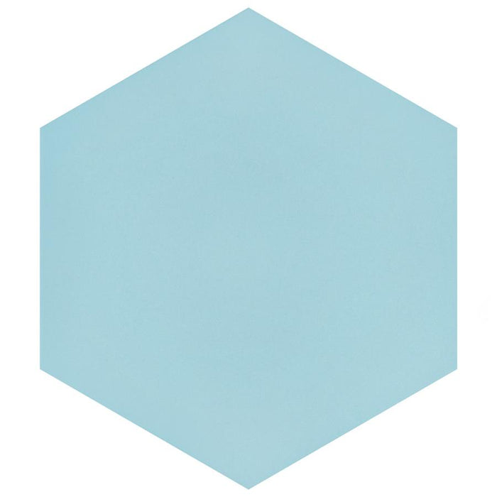 SomerTile - Textile Basic 9" x 10" Porcelain Hex Tile - Aqua