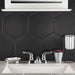 SomerTile - Textile Basic 9" x 10" Porcelain Hex Tile - Black 3