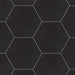 SomerTile - Textile Basic 9" x 10" Porcelain Hex Tile - Black 6