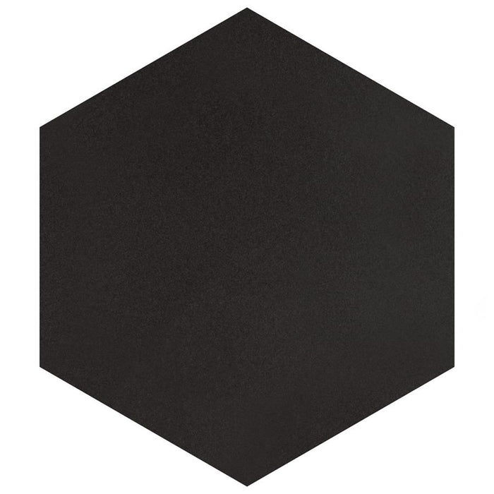 SomerTile - Textile Basic 9" x 10" Porcelain Hex Tile - Black