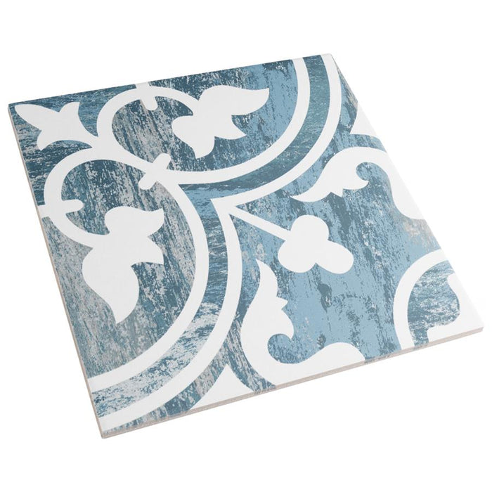 SomerTile - Cassis Arte 10" x 10" Porcelain Tile - Blue Day