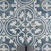 SomerTile - Cassis Arte 10" x 10" Porcelain Tile - Blue Day floor installation