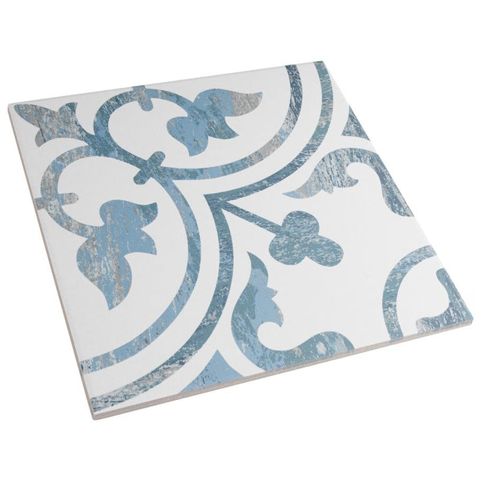SomerTile - Cassis Arte 10" x 10" Porcelain Tile - Blue