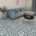 SomerTile - Cassis Arte 10" x 10" Porcelain Tile - Blue floor installation