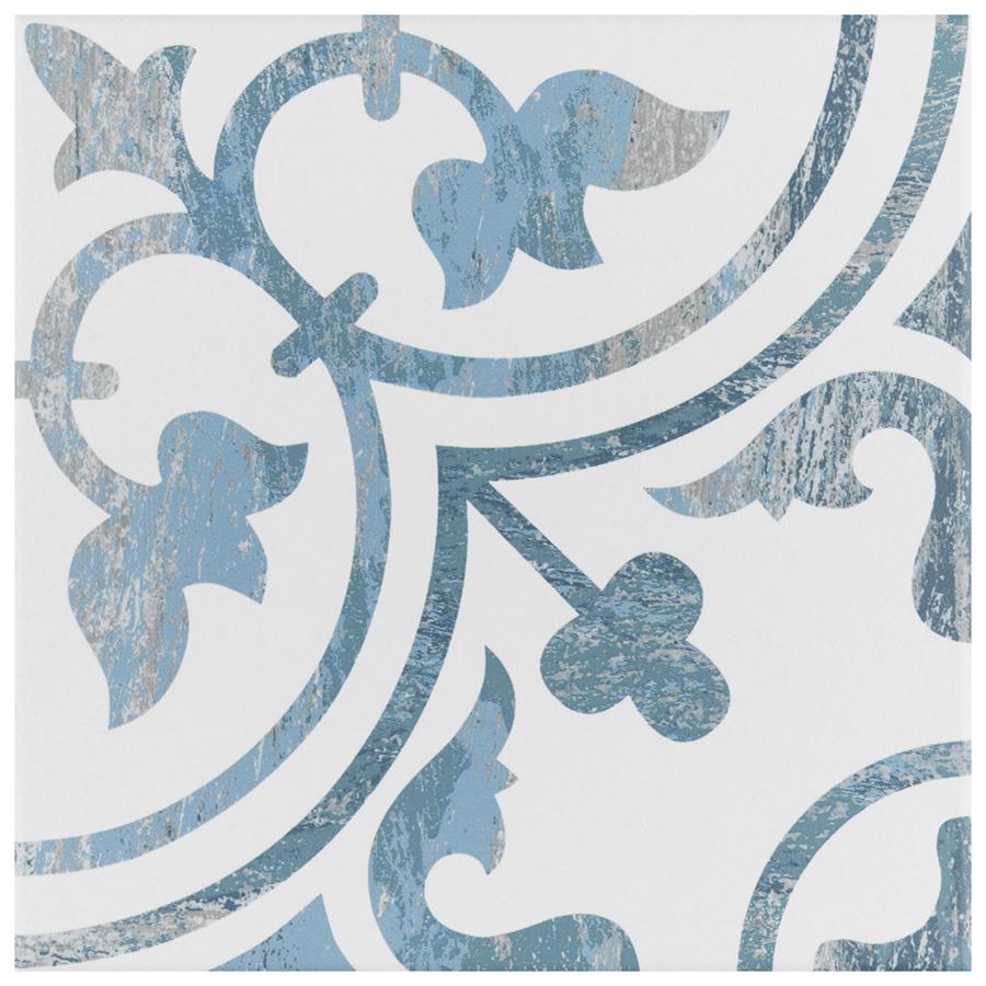 SomerTile - Cassis Arte 10&quot; x 10&quot; Porcelain Tile - Blue