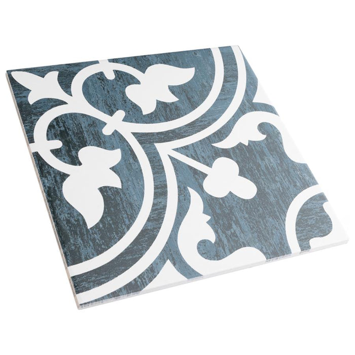 SomerTile - Cassis Arte 10" x 10" Porcelain Tile - Black Night