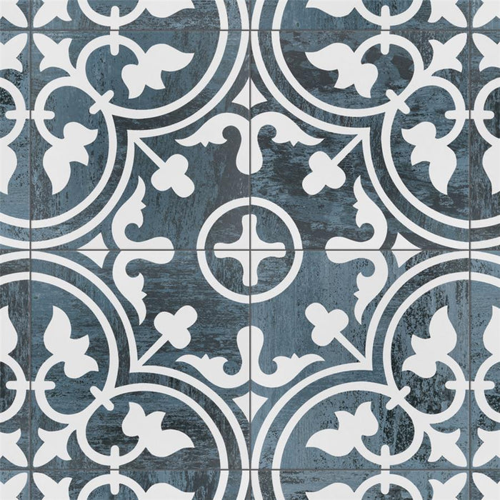 SomerTile - Cassis Arte 10" x 10" Porcelain Tile - Black Night