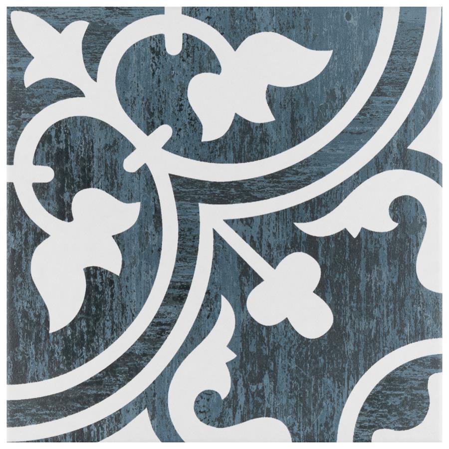 SomerTile - Cassis Arte 10&quot; x 10&quot; Porcelain Tile - Black Night