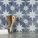 SomerTile - Cassis Stella 10" x 10" Porcelain Tile - Blue Day wall installation