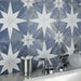 SomerTile - Cassis Stella 10" x 10" Porcelain Tile - Blue Day wall installation