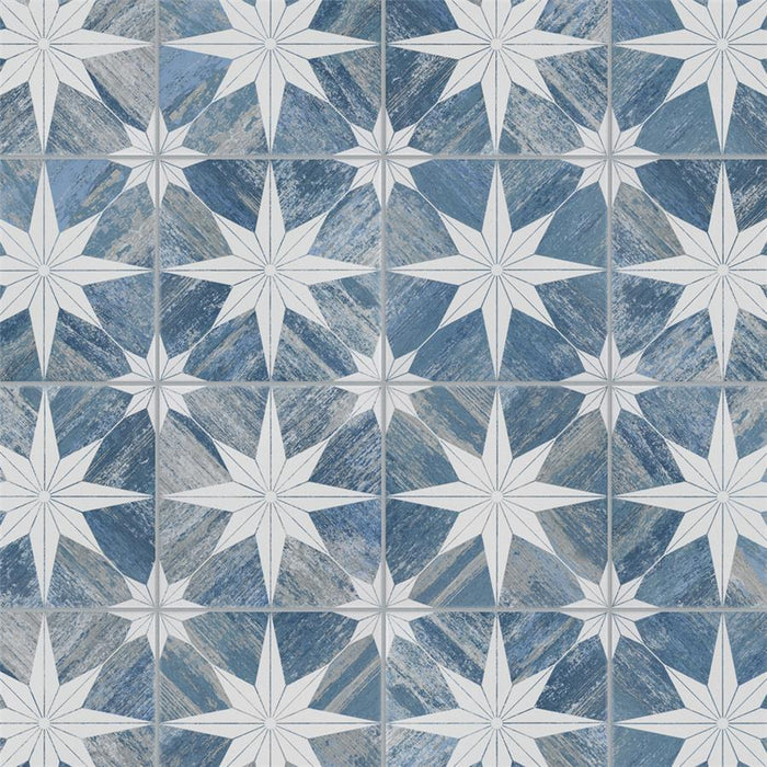 SomerTile - Cassis Stella 10" x 10" Porcelain Tile - Blue Day
