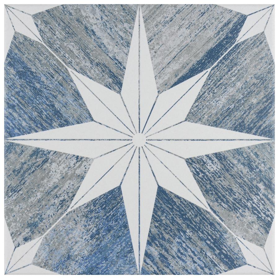 SomerTile - Cassis Stella 10&quot; x 10&quot; Porcelain Tile - Blue Day