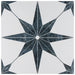 SomerTile - Cassis Stella 10" x 10" Porcelain Tile - Black