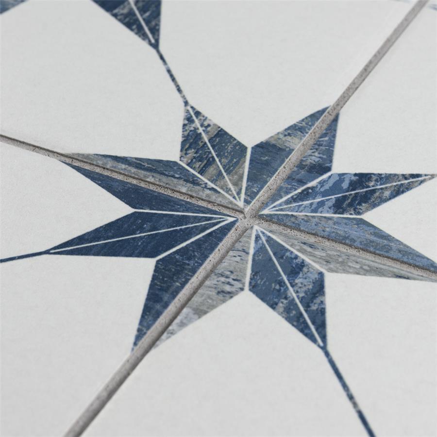 SomerTile - Cassis Stella 10&quot; x 10&quot; Porcelain Tile - Blue