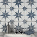 SomerTile - Cassis Stella 10" x 10" Porcelain Tile - Blue wall installation
