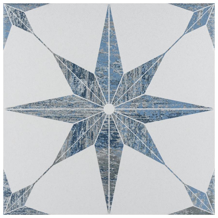 SomerTile - Cassis Stella 10&quot; x 10&quot; Porcelain Tile - Blue