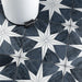 SomerTile - Cassis Stella 10" x 10" Porcelain Tile - Black Night floor installation
