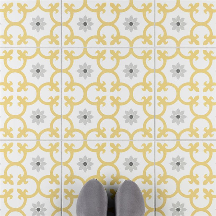 SomerTile - Daria 10" x 10" Porcelain Tile - Dandelion floor installation