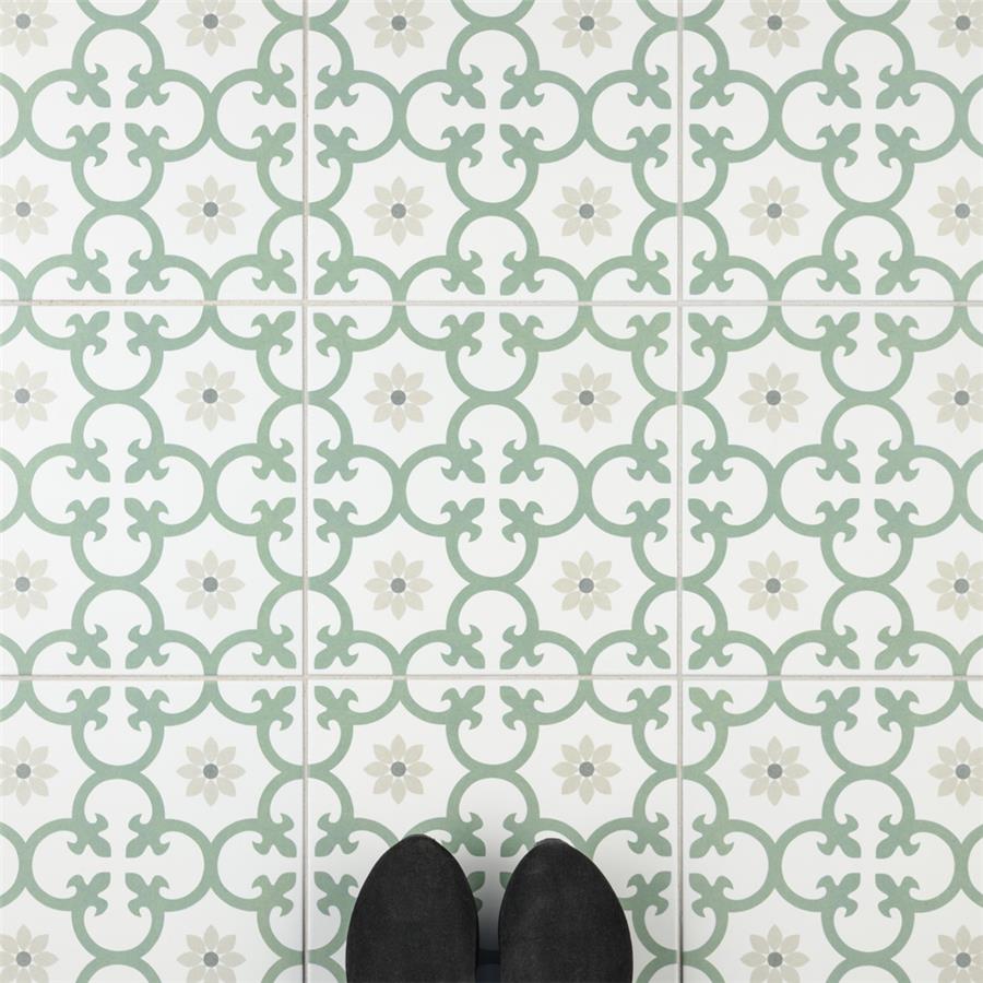 SomerTile - Daria 10&quot; x 10&quot; Porcelain Tile - Kale floor installation