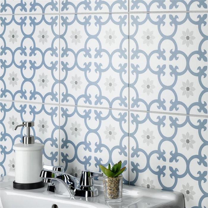 SomerTile - Daria 10" x 10" Porcelain Tile - Niagara wall installation