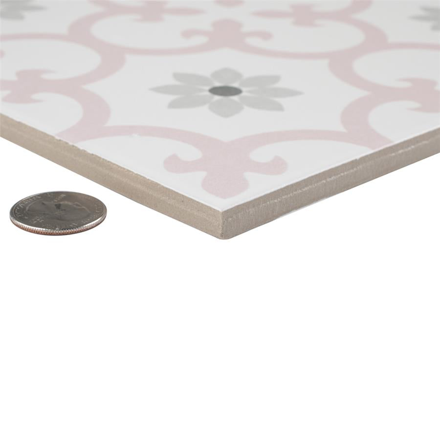 SomerTile - Daria 10&quot; x 10&quot; Porcelain Tile - Rose