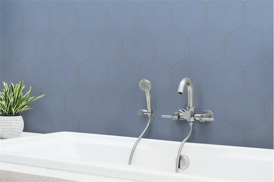 SomerTile - Textile Basic 9" x 10" Porcelain Hex Tile - Ducados wall installation