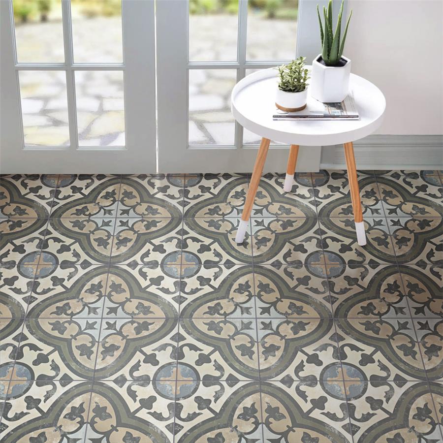 SomerTile - Evoque 10&quot; x 10&quot; Porcelain Tile - Arte Carthusian floor installation