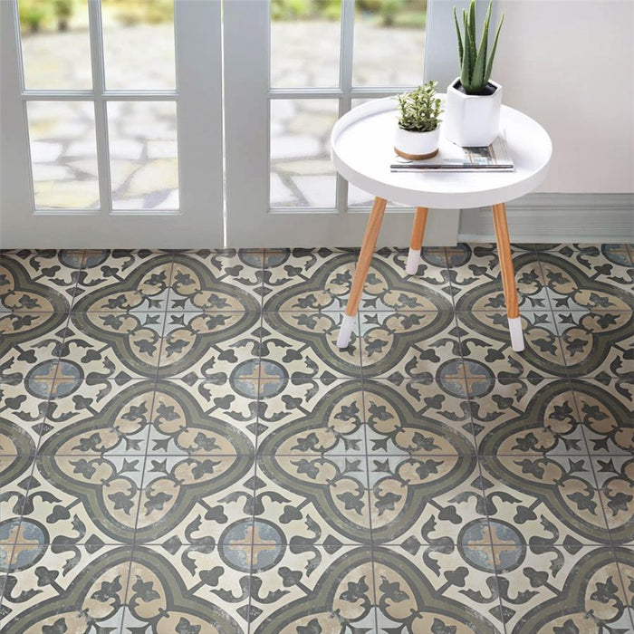 SomerTile - Evoque 10" x 10" Porcelain Tile - Arte Carthusian floor installation