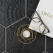 SomerTile - Gaudi 9" x 10" Porcelain Hex Tile - Black floor installation