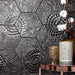SomerTile - Gaudi Lux 9" x 10" Porcelain Hex Tile - Black wall installation