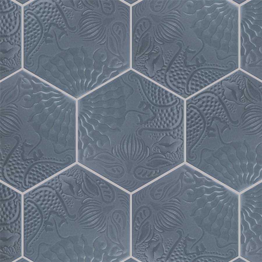 SomerTile - Gaudi Lux 9&quot; x 10&quot; Porcelain Hex Tile - Ducados