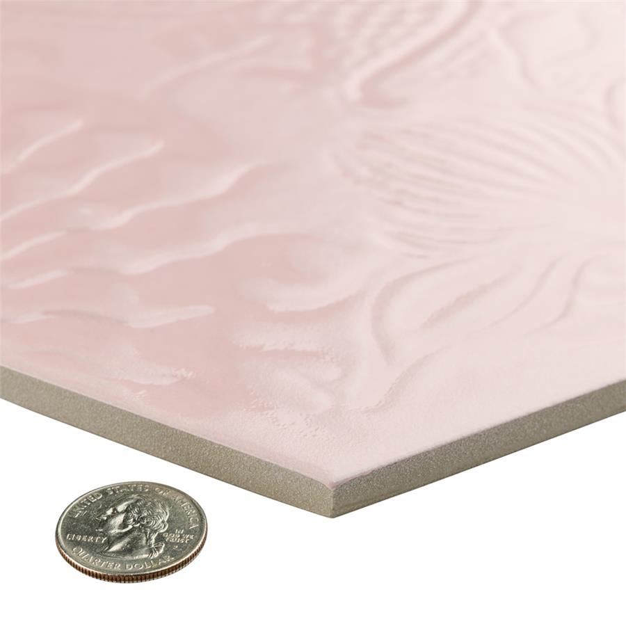 SomerTile - Gaudi Lux 9&quot; x 10&quot; Porcelain Hex Tile - Rose