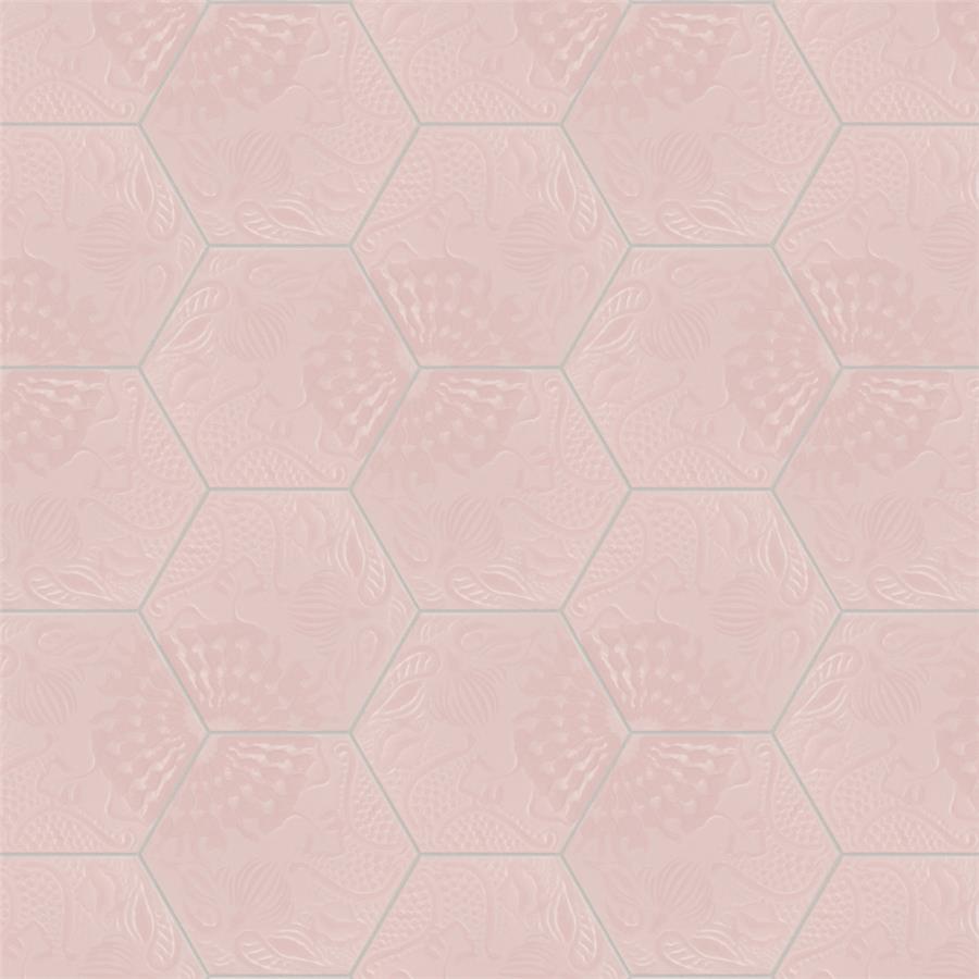 SomerTile - Gaudi Lux 9&quot; x 10&quot; Porcelain Hex Tile - Rose