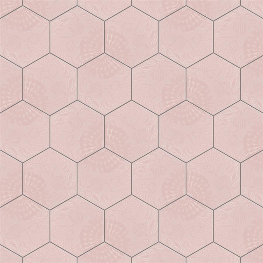 SomerTile - Gaudi Lux 9&quot; x 10&quot; Porcelain Hex Tile - Rose