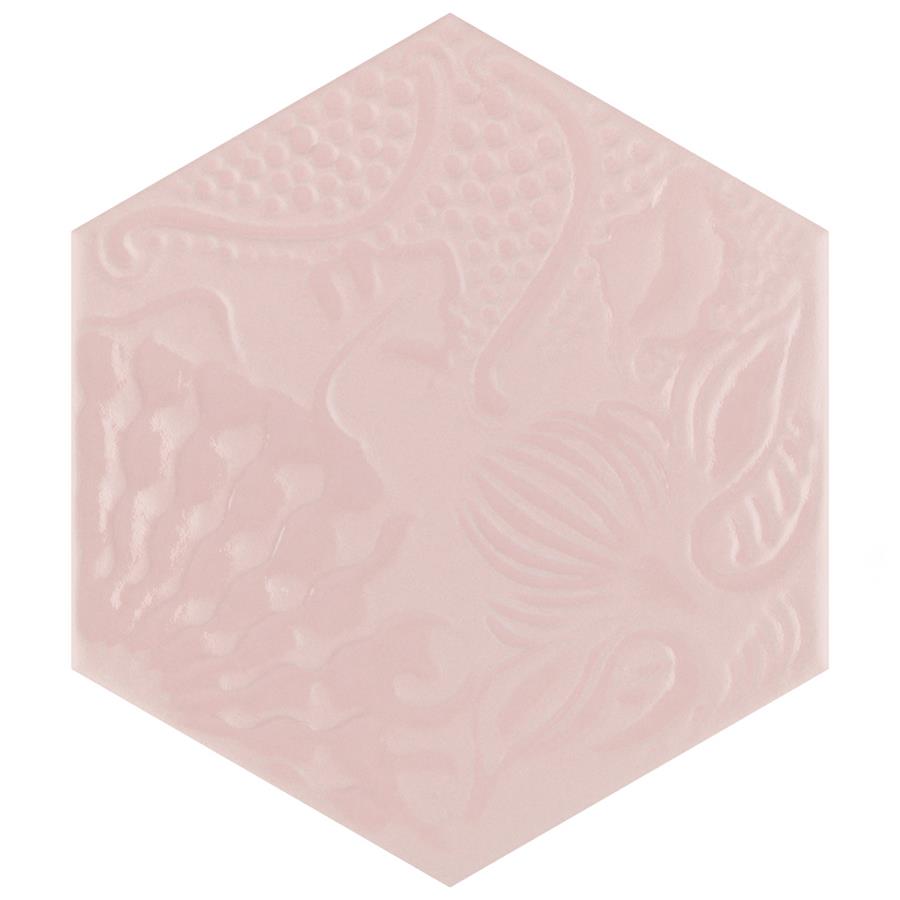 SomerTile - Gaudi Lux 9&quot; x 10&quot; Porcelain Hex Tile - Rose