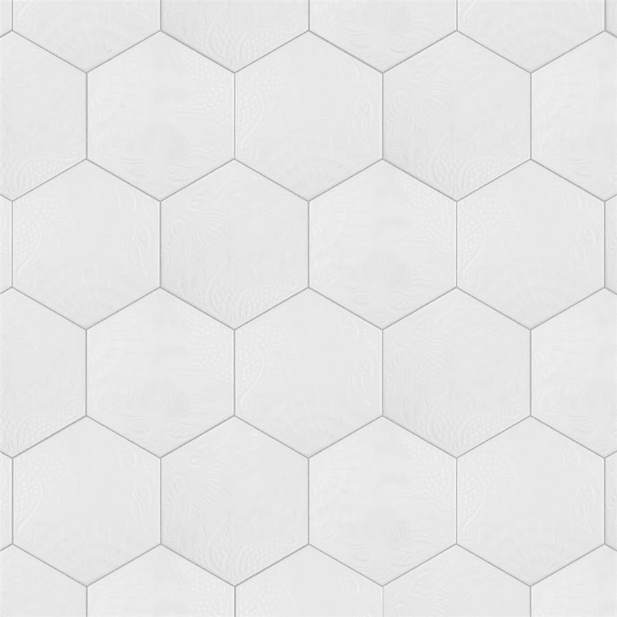 SomerTile - Gaudi 9&quot; x 10&quot; Porcelain Hex Tile - White