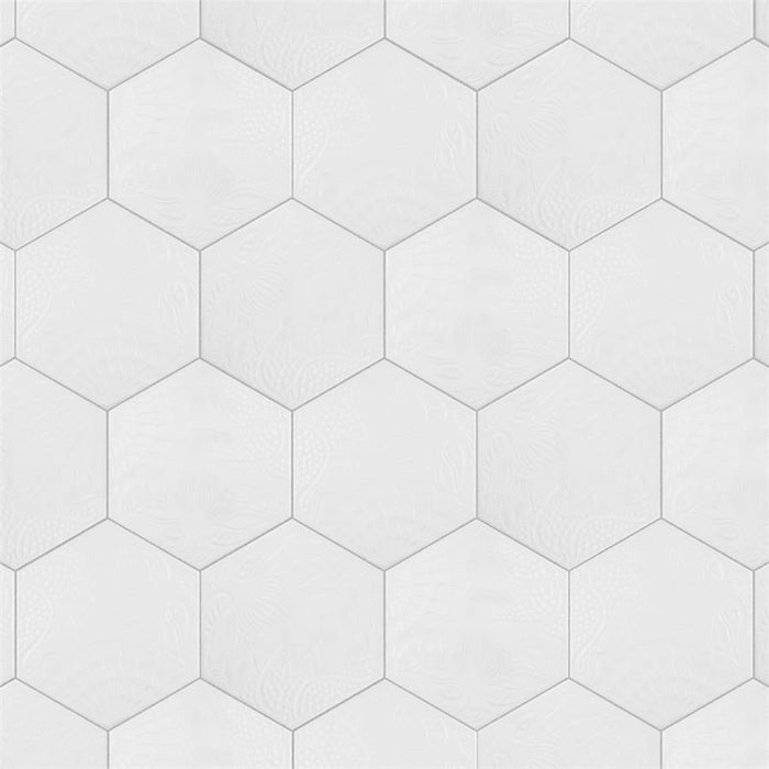 SomerTile - Gaudi 9" x 10" Porcelain Hex Tile - White