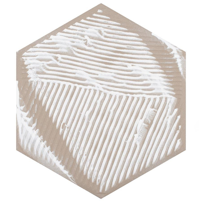 SomerTile - Gaudi 9" x 10" Porcelain Hex Tile - White