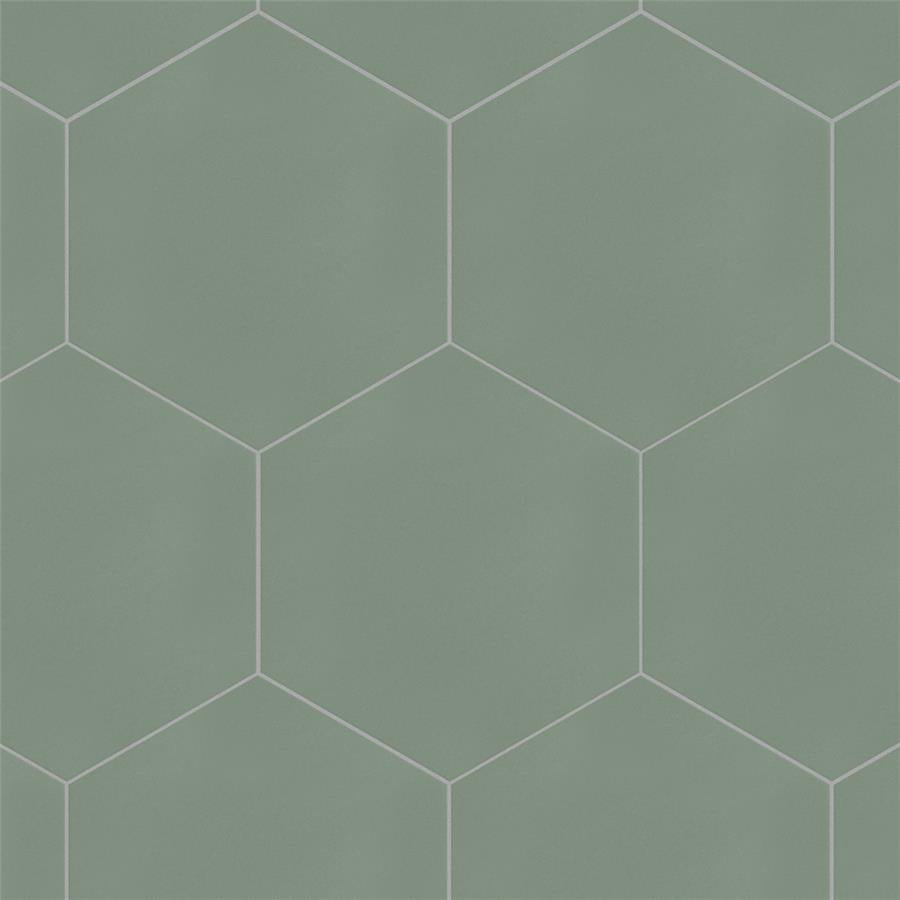 SomerTile - Textile Basic 9&quot; x 10&quot; Porcelain Hex Tile - Kale