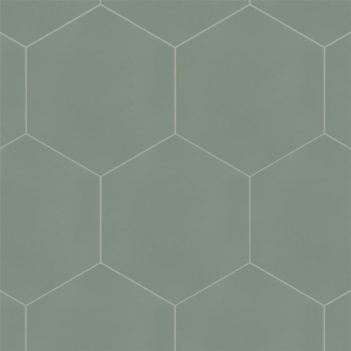 SomerTile - Textile Basic 9" x 10" Porcelain Hex Tile - Kale