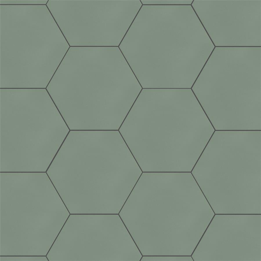 SomerTile - Textile Basic 9&quot; x 10&quot; Porcelain Hex Tile - Kale