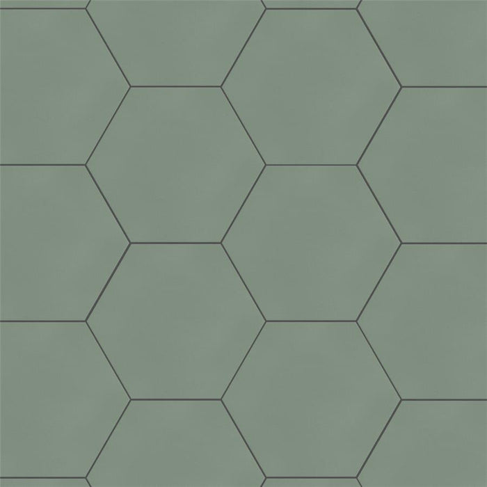 SomerTile - Textile Basic 9" x 10" Porcelain Hex Tile - Kale