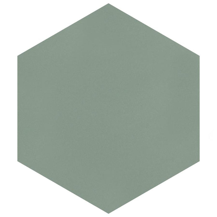 SomerTile - Textile Basic 9" x 10" Porcelain Hex Tile - Kale